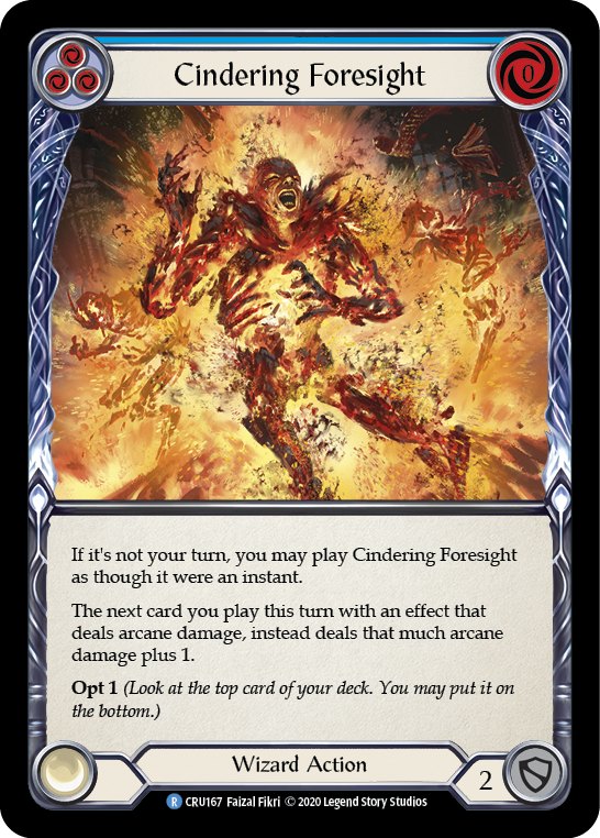 Flesh and Blood TCG | Cindering Foresight (Blue) [CRU167] (Crucible of War)  1st Edition Normal | The Nerd Merchant