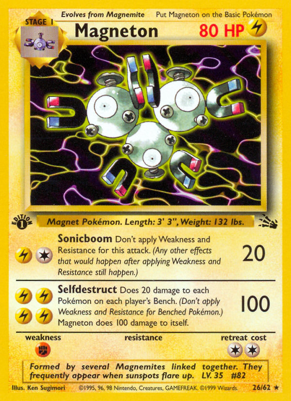 Pokemon | Magneton (26/62) [Fossil 1st Edition] | The Nerd Merchant