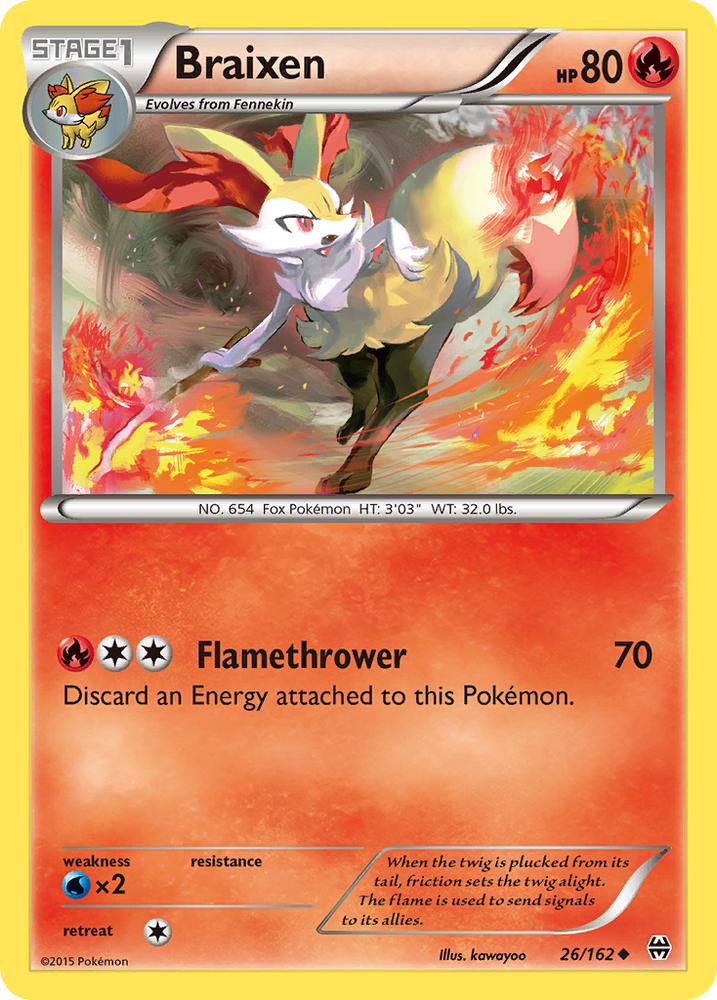 Pokemon | Braixen (26/162) [XY: BREAKthrough] | The Nerd Merchant