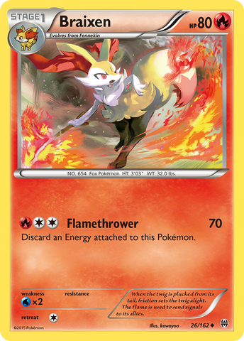 Pokemon | Braixen (26/162) [XY: BREAKthrough] | The Nerd Merchant
