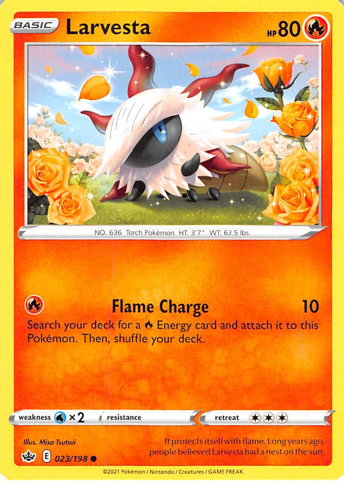 Pokemon | Larvesta (023/198) [Sword & Shield: Chilling Reign] | The Nerd Merchant