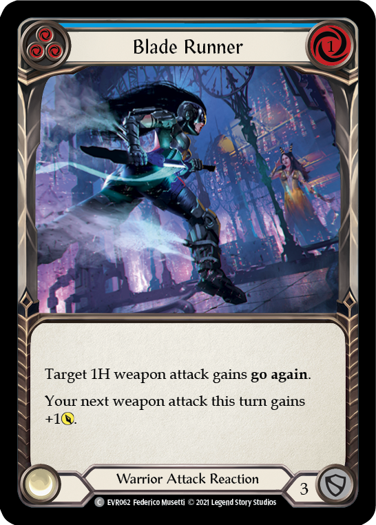 Flesh and Blood TCG | Blade Runner (Blue) [EVR062] (Everfest)  1st Edition Rainbow Foil | The Nerd Merchant
