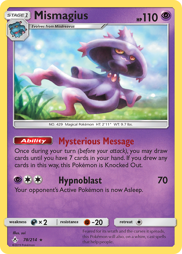 Pokemon | Mismagius (78/214) [Sun & Moon: Unbroken Bonds] | The Nerd Merchant