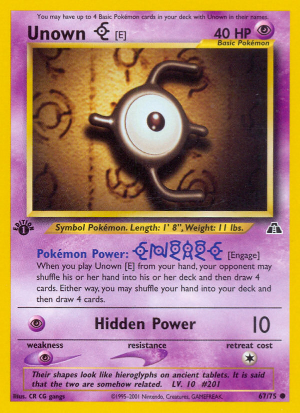Pokemon | Unown [E] (67/75) [Neo Discovery 1st Edition] | The Nerd Merchant