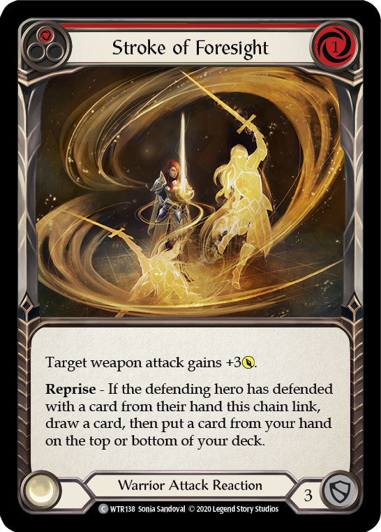 Flesh and Blood TCG | Stroke of Foresight (Red) [U-WTR138] (Welcome to Rathe Unlimited)  Unlimited Rainbow Foil | The Nerd Merchant