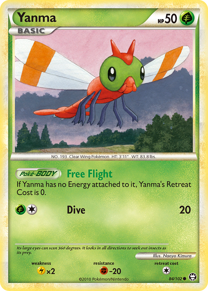 Pokemon | Yanma (84/102) [HeartGold & SoulSilver: Triumphant] | The Nerd Merchant
