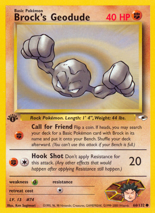 Pokemon | Brock's Geodude (66/132) [Gym Heroes 1st Edition] | The Nerd Mechant