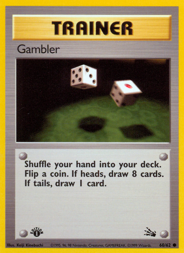 Pokemon | Gambler (60/62) [Fossil 1st Edition] | The Nerd Merchant