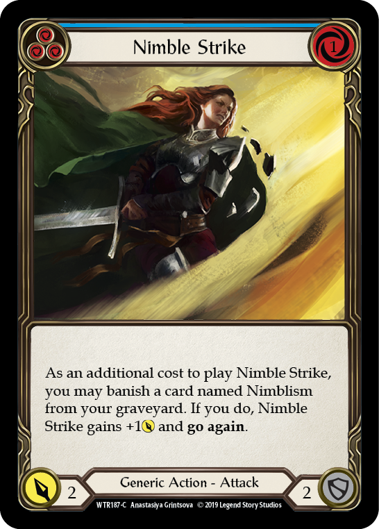 Flesh and Blood TCG | Nimble Strike (Blue) [WTR187-C] (Welcome to Rathe)  Alpha Print Normal | The Nerd Merchant