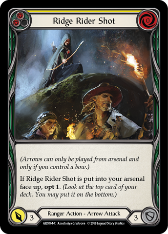 Flesh and Blood TCG | Ridge Rider Shot (Yellow) [ARC064-C] (Arcane Rising)  1st Edition Normal | The Nerd Merchant