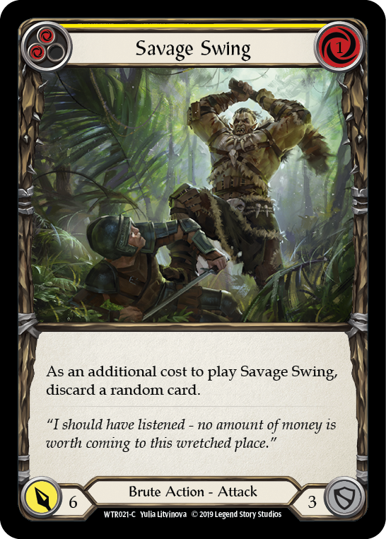Flesh and Blood TCG | Savage Swing (Yellow) [WTR021-C] (Welcome to Rathe)  Alpha Print Normal | The Nerd Merchant