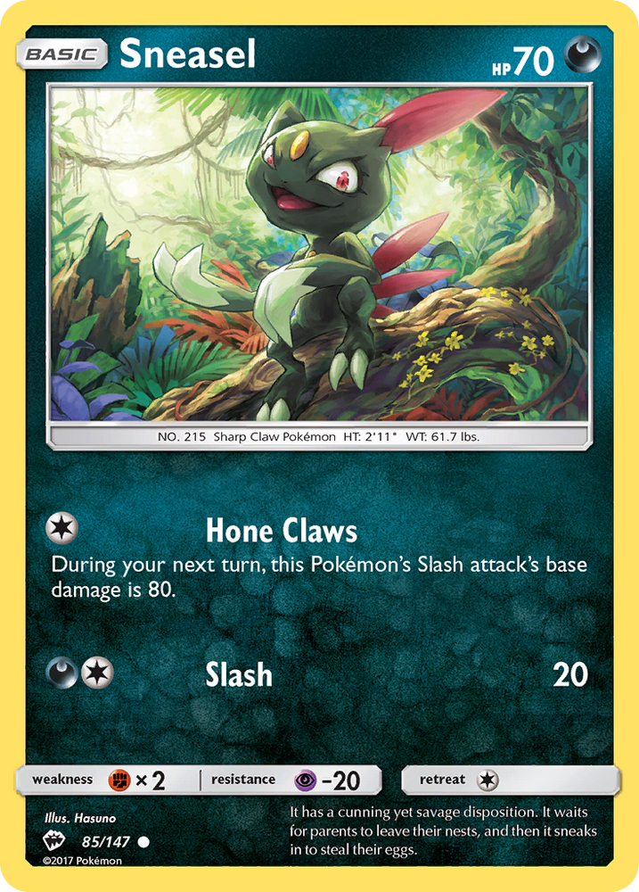 Pokemon | Sneasel (85/147) [Sun & Moon: Burning Shadows] | The Nerd Merchant