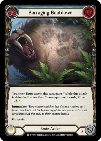 Flesh and Blood TCG | Barraging Beatdown (Blue) [U-WTR019] (Welcome to Rathe Unlimited)  Unlimited Normal | The Nerd Merchant