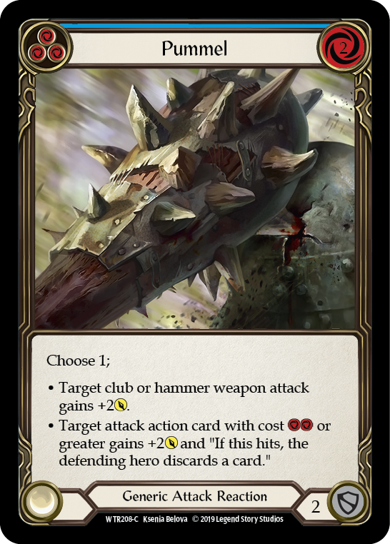 Flesh and Blood TCG | Pummel (Blue) [WTR208-C] (Welcome to Rathe)  Alpha Print Normal | The Nerd Merchant