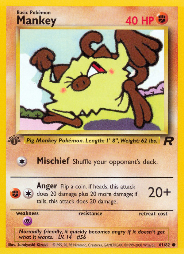 Pokemon | Mankey (61/82) [Team Rocket 1st Edition] | The Nerd Merchant