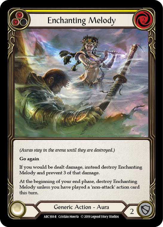 Flesh and Blood TCG | Enchanting Melody (Yellow) [ARC168-R] (Arcane Rising)  1st Edition Normal | The Nerd Merchant