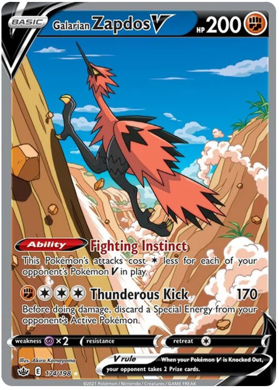Pokemon | Galarian Zapdos V (174/198) [Sword & Shield: Chilling Reign] | The Nerd Merchant