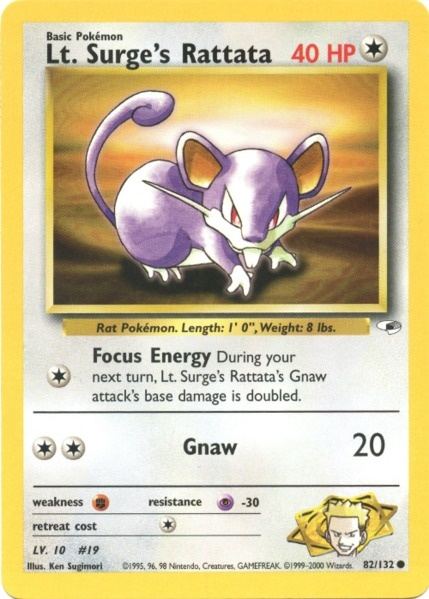 Pokemon | Lt. Surge's Rattata (82/132) [Gym Heroes Unlimited] | The Nerd Merchant