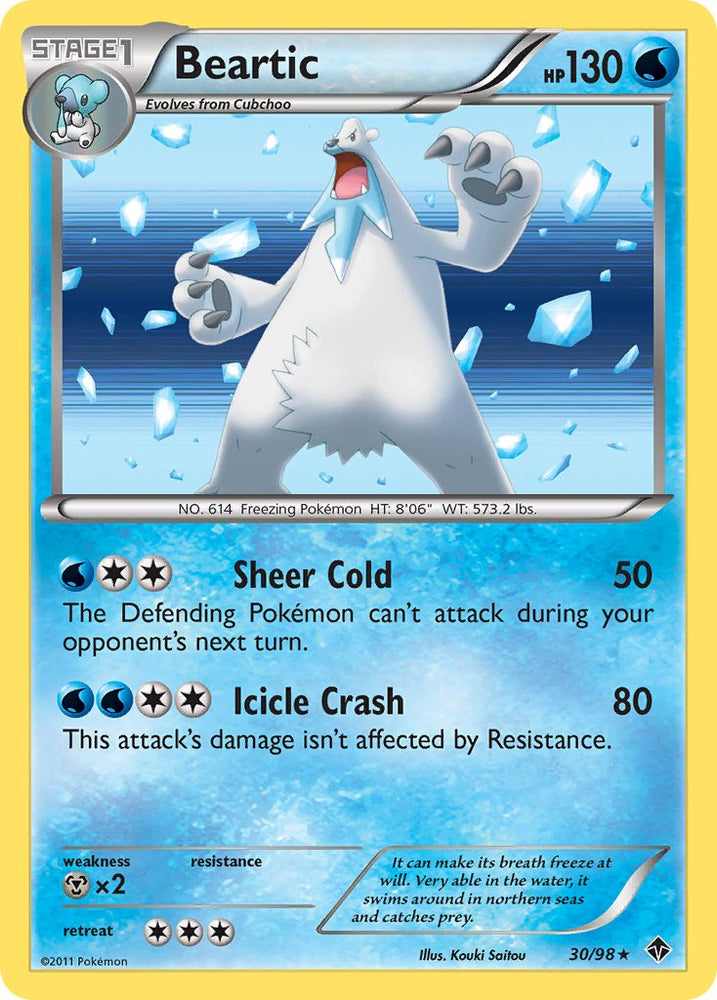 Pokemon | Beartic (30/98) (Cracked Ice Holo) (Blister Exclusive) [Black & White: Emerging Powers] | The Nerd Merchant