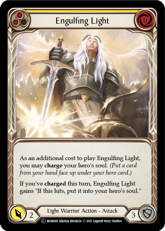 Flesh and Blood TCG | Engulfing Light (Yellow) [U-MON049-RF] (Monarch Unlimited)  Unlimited Rainbow Foil | The Nerd Merchant