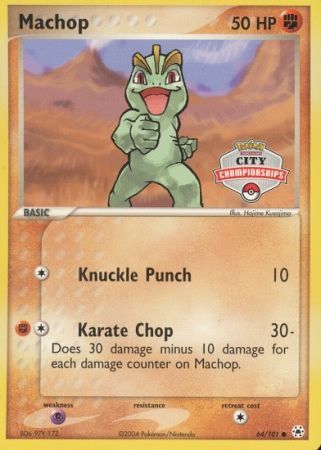 Pokemon | Machop (64/101) (City Championship Promo) [EX: Hidden Legends] | The Nerd Merchant
