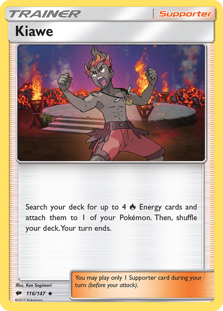 Pokemon | Kiawe (116/147) [Sun & Moon: Burning Shadows] | The Nerd Merchant