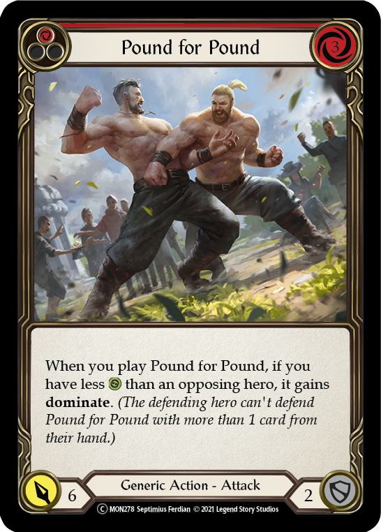 Flesh and Blood TCG | Pound for Pound (Red) [U-MON278-RF] (Monarch Unlimited)  Unlimited Rainbow Foil | The Nerd Merchant