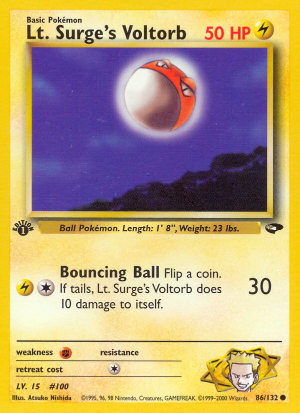 Pokemon | Lt. Surge's Voltorb (86/132) [Gym Challenge 1st Edition] | The Nerd Merchant