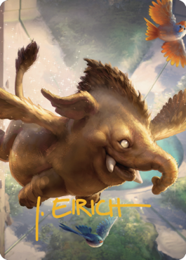 Magic | Lulu, Loyal Hollyphant Art Card (18) (Gold-Stamped Signature) [Commander Legends: Battle for Baldur's Gate Art Series] | The Nerd Merchant