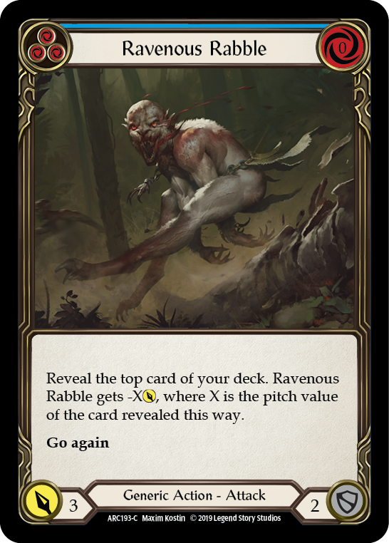 Flesh and Blood TCG | Ravenous Rabble (Blue) [ARC193-C] (Arcane Rising)  1st Edition Rainbow Foil | The Nerd Merchant