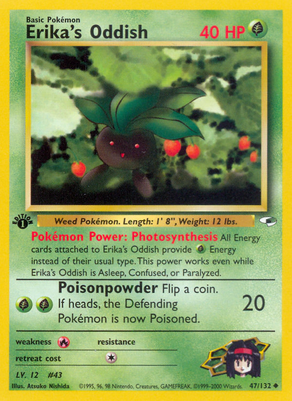 Pokemon | Erika's Oddish (47/132) [Gym Heroes 1st Edition] | The Nerd Mechant