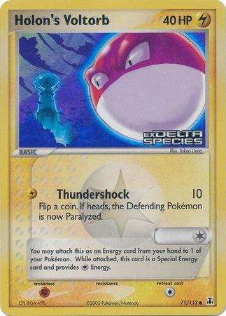Pokemon | Holon's Voltorb (71/113) (Stamped) [EX: Delta Species] | The Nerd Merchant