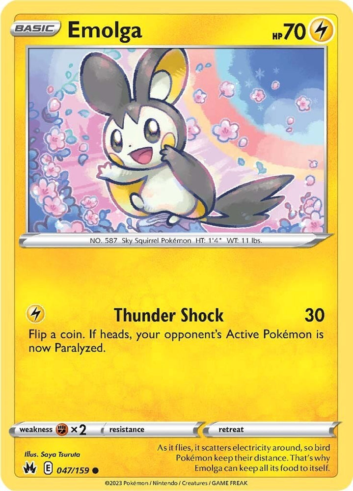 Pokemon | Emolga (047/159) [Sword & Shield: Crown Zenith] | The Nerd Merchant