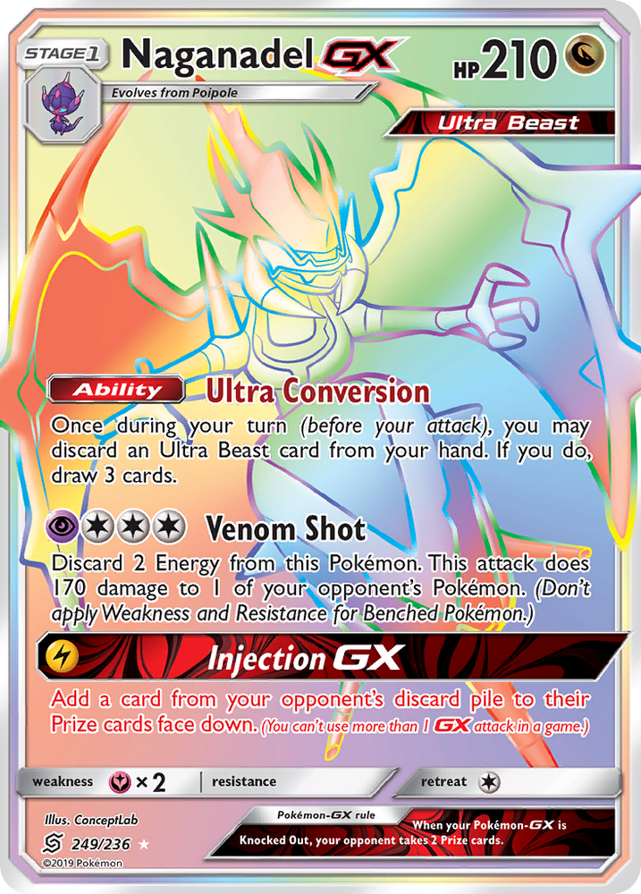 Pokemon | Naganadel GX (249/236) [Sun & Moon: Unified Minds] | The Nerd Merchant