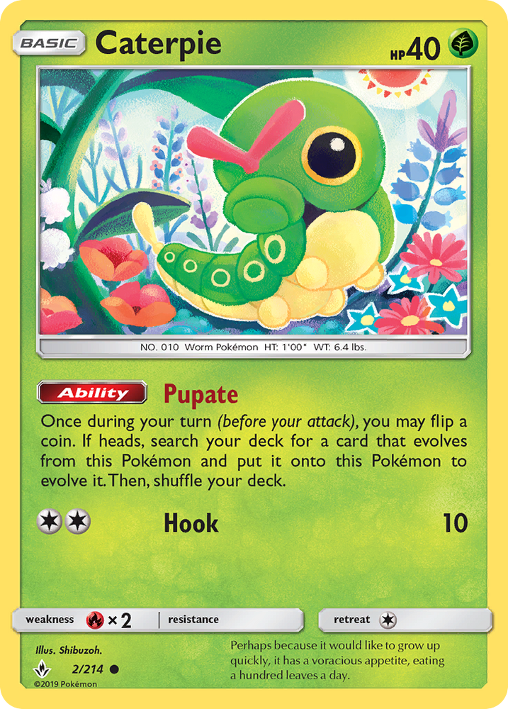 Pokemon | Caterpie (2/214) [Sun & Moon: Unbroken Bonds] | The Nerd Merchant