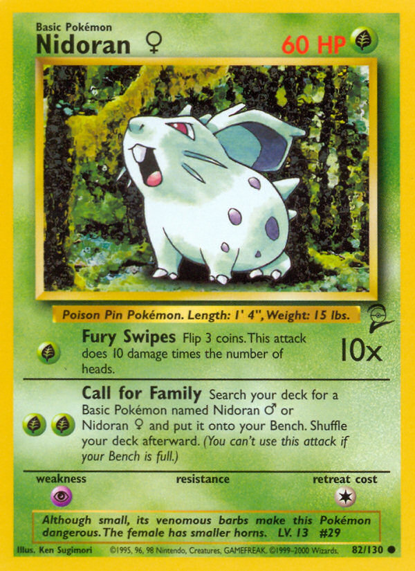 Pokemon | Nidoran (82/130) (Female) [Base Set 2] | The Nerd Merchant