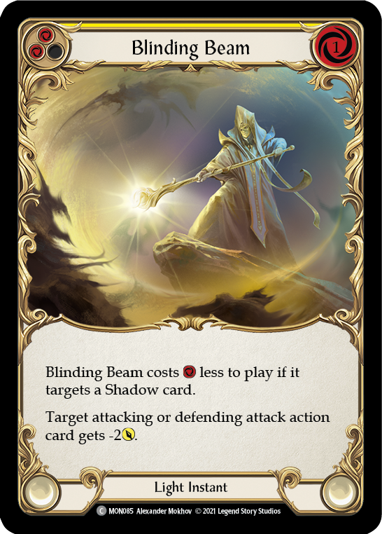 Flesh and Blood TCG | Blinding Beam (Yellow) [MON085-RF] (Monarch)  1st Edition Rainbow Foil | The Nerd Merchant