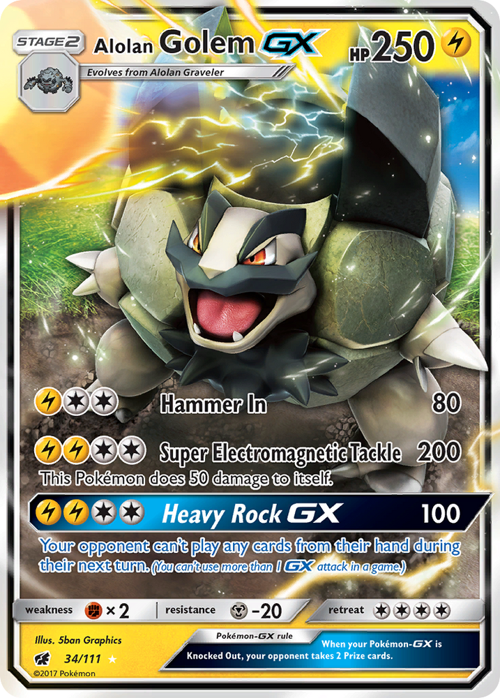 Pokemon | Alolan Golem GX (34/111) [Sun & Moon: Crimson Invasion] | The Nerd Merchant