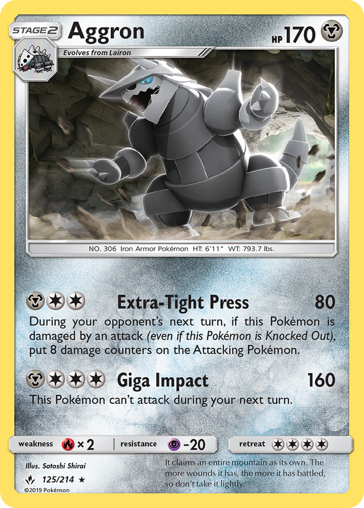 Pokemon | Aggron (125/214) [Sun & Moon: Unbroken Bonds] | The Nerd Merchant