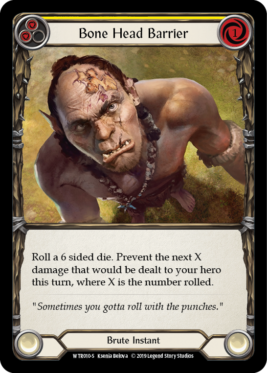 Flesh and Blood TCG | Bone Head Barrier [WTR010-S] (Welcome to Rathe)  Alpha Print Rainbow Foil | The Nerd Merchant