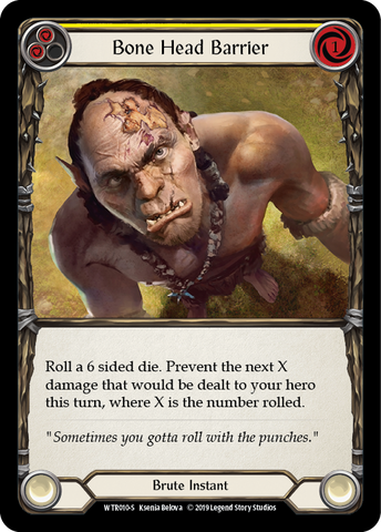 Flesh and Blood TCG | Bone Head Barrier [WTR010-S] (Welcome to Rathe)  Alpha Print Rainbow Foil | The Nerd Merchant