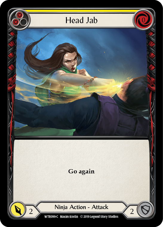 Flesh and Blood TCG | Head Jab (Yellow) [WTR099-C] (Welcome to Rathe)  Alpha Print Rainbow Foil | The Nerd Merchant