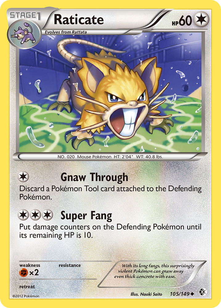 Pokemon | Raticate (105/149) [Black & White: Boundaries Crossed] | The Nerd Merchant