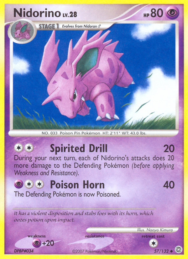 Pokemon | Nidorino (57/132) [Diamond & Pearl: Secret Wonders] | The Nerd Merchant