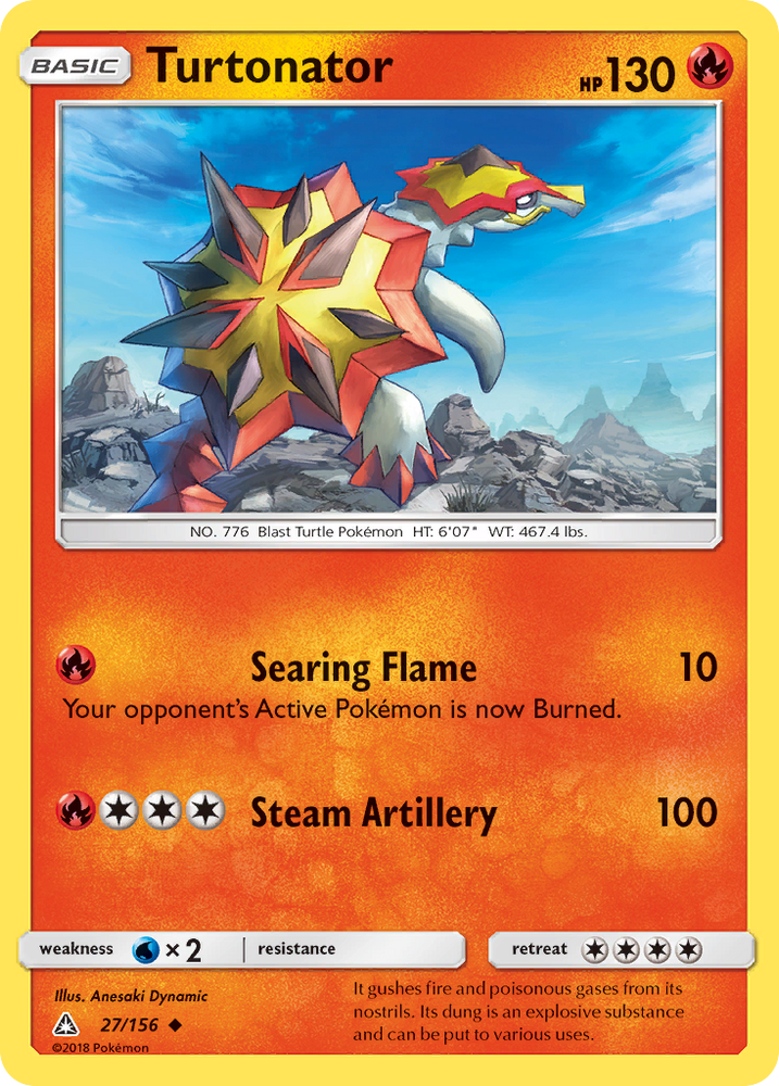 Pokemon | Turtonator (27/156) [Sun & Moon: Ultra Prism] | The Nerd Merchant