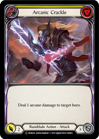 Flesh and Blood TCG | Arcanic Crackle (Yellow) [U-MON236-RF] (Monarch Unlimited)  Unlimited Rainbow Foil | The Nerd Merchant