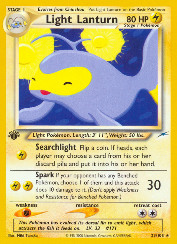 Pokemon | Light Lanturn (23/105) [Neo Destiny 1st Edition] | The Nerd Merchant