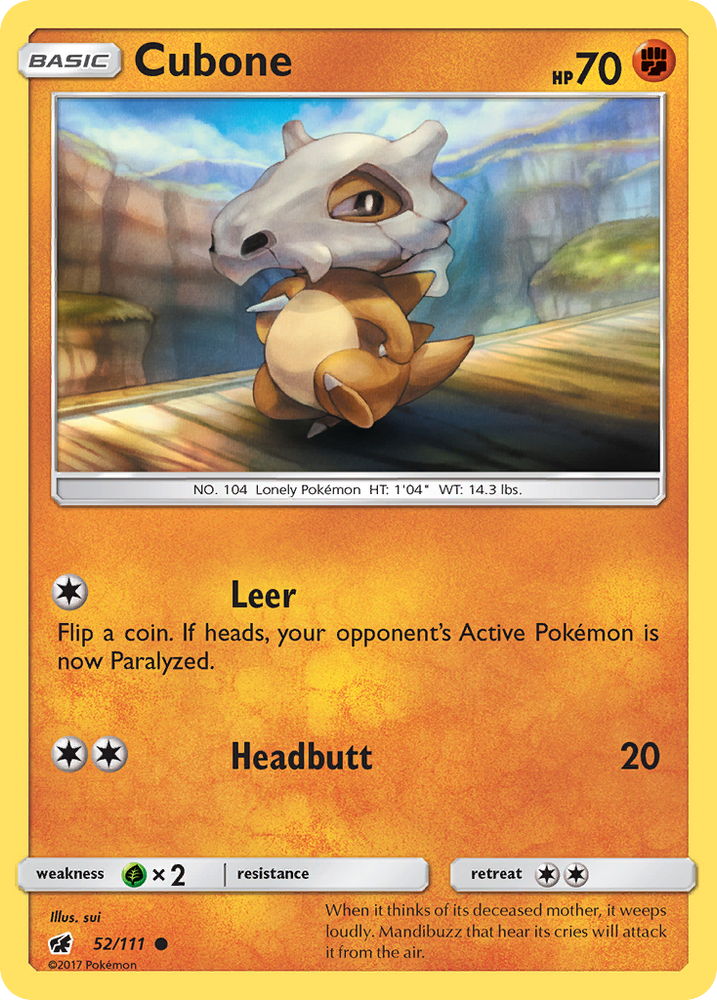 Pokemon | Cubone (52/111) [Sun & Moon: Crimson Invasion] | The Nerd Merchant