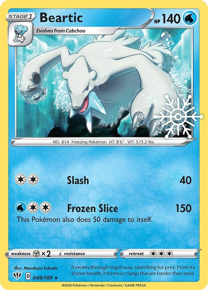 Pokemon | Beartic (049/189) (Holiday Calendar) [Sword & Shield: Darkness Ablaze] | The Nerd Merchant