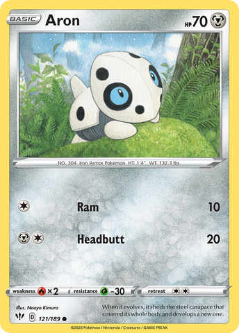 Pokemon | Aron (121/189) [Sword & Shield: Darkness Ablaze] | The Nerd Merchant